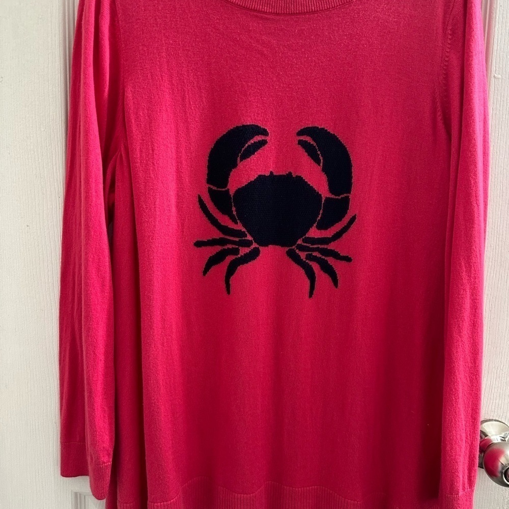 Talbots Women's Pink Fuchsia Crab Sweater Sz 3Xp - Picture 3 of 7